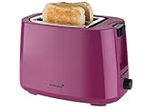 Korona 21134 Toaster | 2-Scheiben-Toaster mit Brötchenaufsatz | Auftau- und Aufheizfunktion | 7 Bräunungsstufen | 750 Watt | Beere