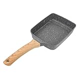 ULTECHNOVO Robuste Antihaft Pfanne für Pfannkuchen Leichte Bratpfanne mit Holzgriffen für Induktionsherde und Grill Langlebig und Tragbar für Outdoor