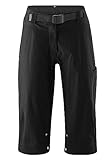 Gonso Ruth 3/4, Damen Fahrradhose 3/4, 2in1 Bikeshorts, Einknöpfbare Radunterhose mit Relax Gel Comfort Sitzpolster, Wasser- und fleckabweisend, Weite Passform, PFC-Frei Schwarz,Gr.52