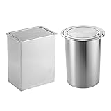 Abfalleimer mit integriertem Deckel für Küchenarbeitsplatte, mit Klappdeckel, Einbauschrank aus gebürstetem Edelstahl 304, kleiner quadratischer/runder Abfalleimer 9 l, R 12 l/s 13 l