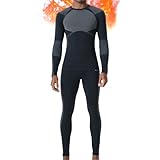 FlowFlex Thermounterwäsche Herren Set | Nahtlose Funktionswäsche Männer mit 4-Wege-Stretch | Atmungsaktiv Warme Skiunterwäsche | Schnelltrocknend Leichte Thermo Unterwäsche (Schwarz, M/L)