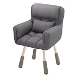 PawwJoy Ergonomischer Bürostuhl mit breiten Armlehnen, moderner gepolsterter Sitz, hohe Rückenlehne, höhenverstellbar, bequemer Schreibtischstuhl für Zuhause, Dunkelgrau