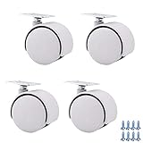 Möbelrollen Schwerlast， 4PCS -Plattenreue Radmöbel Universal Casters, Hochleistungs -Schwenk -Caster -Trolleyrad, 360 ° -Wenr -Rollröster, kleine Gummi -Rizinusräder, mit Zubehör, Ladung von 80 kg, 4