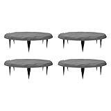 Cocoarm Garten Trittsteine, Außen Gehweg Weg Pflastersteine 15,71 Zoll Runde Trittsteine mit 6 Bodenhaken für Rasen Garten Dekorative Landschaftsgestaltung (GREY)