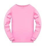 Kleinkind Jungen Mädchen Langarm Einfarbige Nachtwäsche T-Shirt Tops (2-3 Years)