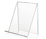 Wozzies 6 Stück Buchstütze aus Stabilem Acryl, Durchsichtige Buchstützen Schräg für Schule, Büro und Zuhause, Rutschfesten Bücherstütze und Buchhalter Regal von Fotos, Büchern, Musik, Kunsthandwerk