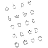 Beimus 20 Stück rostfreie Edelstahl-Backformen, Weihnachtsmotiv, Kekse, Ausstechformen-Set, einfache Reinigung, Küchenzubehör, Edelstahl, Gebäckformen