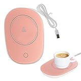 Tassenwärmer Getränkewärmer,Becherwärmer,Kaffeewärmer,Tassenwärmer Elektrisch,Elektrische Tassenwärmer Pad Mit Automatischem,USB Getränkewärmer,Konstante Temperatur 55°C/131°F (Rosa)
