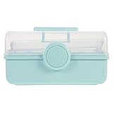 SAFIGLE Große Aufbewahrungsbox mit Griff Mehrschichtiger Staubdichter Medikamenten Organizer Transparenter Desktop speicherbehälter Vielseitig für Maniküre Haushaltsgegenstände Tragbar