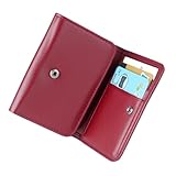 LovinPet Schlanke Ledergeldbörse für Herren, Geldbörse für Männer, Geschenke für Männer, Kartenhalter, Rot/Ausflug, einfarbig (Getaway Solids)