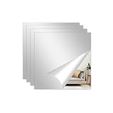 Fantasnight 10 Stück Spiegelfliesen Selbstklebend, Spiegel zum Kleben 30 x 30 cm, Spiegelfolie Acryl Quadrat