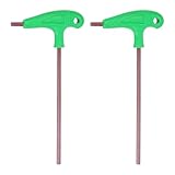 sourcing map T-Griff-Sechskantschlüssel, 6 mm, metrisch, S2-Stahl, Kunststoffgriff, T-Schlüssel, Innen-Sechskantschlüssel, Reparaturwerkzeug für Kfz-Haushaltswartung, Grün, 2 Stück