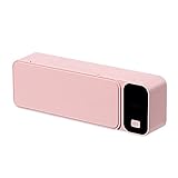 Zeerkeer Sterilisator UV-Sterilisation, Zahnbürstensterilisator, zahnbürsten sterilisator mit uv licht, stanzfreie wandmontierte Aufbewahrungsbox für Zahnbürstenhalter （Rosa）