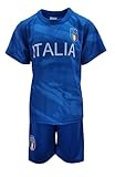 Personalisiertes Fußball Fan Set Italia, Italien, Trikot + Shorts, in Blau, Gr. 110-116, JS201.6