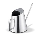 gießkanne zimmerpflanzen, gießkanne klein, 1,5L Edelstahl Gießkanne, 5,63 x 11,02 x 6,89 Zoll Langer Auslauf Garten Blumengießkanne mit Runder Griff Gießkanne für Gartenpflanzen im Außenbereich
