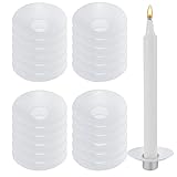 BEIMEIII 24 Stück 23 x 67 mm Tropfenfänger für Kerzen Tropfschutz Kerze Stabkerzenhalter Deko für Kerzen Taufkerzen Kommunionkerzen, Weiß, (BMEDQ011)