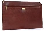 Visconti - Herren A4 Leder Notizbuchtasche - Schreibmappe mit Reißverschluss - Konferenzmappe Passend für ein Tablet - BOND - 18238 - Hellbraun