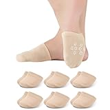 Sahunfri 6 Paar Zehensocken für Damen, keine Show, Halbsocken für Damen, nahtloser Griff, rutschfest, Fußsocken für Slingback-Schuhe, 6 Nude, Einheitsgröße