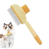 Selbstreinigender Flohkamm Für Haustiere, Katze Entspannte Kamm, Knoten Verschütteten Kamm Verfilzte Haarentferner Mit Langen Und Kurzen Metallzähne, Fellpflegebürste, Haustier Supplies