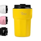 Thermobecher 350ml, kaffeebecher to go mit auslaufsicherem Deckel, wiederverwendbare Kaffeetassen für die Reise, Edelstahl-Kaffeetasse für heißes und kaltes Kaffeewasser und Tee