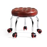 Tragbarer Drehhocker mit Rollen für Maniküre, Garten, Zuhause, Spa und Tattoo, kurzer Pediküre-Hocker mit kreuzförmigem Sockel, 5 Farboptionen, 32 cm Höhe