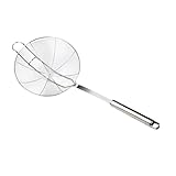 TEMPNAP Edelstahl Sieblöffel mit Haken Großer Spider Strainer für Küche Hitzebeständig Fein Verarbeitet Vielseitiger Abseihlöffel für Haushalt Restaurant Spülbecken siebfilter Geeignet