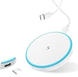 Mag-Safe Ladegerät,Magnetisches Kabelloses Ladegerät,15W Wireless Charger,LED-induktive Ladestation,Schnelles Wireless Ladegerät mit USB-C Kabel 2M,Ultradünne Magnet-Ladestation für iPhone 16/15/14/13