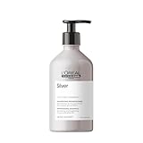 L'Oréal Professionnel Anti-Gelbstich Haarshampoo für weißes, graues & blondiertes Haar, Violett-Pigmente, Serie Expert, Silver Shampoo, 500 ml