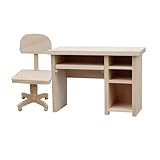 1:12 Miniatur Büroschreibtisch Und Stuhl Set, Puppenhausmöbel, Modellspielzeug, Holz
