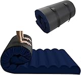 MeMoreCool Aufrollbare Bodenmatratze 200x90cm, 10cm Dick Faltbare Futon Matratze, Schwamm mit Hoher Dichte Klappmatratze, Gästematratze, Reisen, Autozelt, Navy