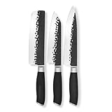 FIVI Küchenmesser Set 3-teilig | YUKI MATT ROLF | Profi Messerset aus deutschem Stahl mit Hammerschlag & ergonomischen Pakkaholzgriffen | Rostfreier Spezialstahl | Kiritsuke, Hackmesser & Kochmesser