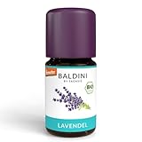 Baldini Bio Lavendelöl 5ml - 100% Naturreines Ätherisches Öl - Lebensmittelqualität - Vegan - für Speisen, Getränke & Aroma Diffuser - aus Italien