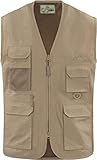 normani Sommerweste Outdoorweste Anglerweste Safariweste Freizeitweste Alltagsweste mit atmungsaktivem Sonnenschutz UVP-50+ (XS - 5XL) Farbe Khaki Größe XS