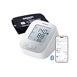 OMRON X2+ Connect klinisch validiertes Oberarm-Blutdruckmessgerät mit Bluetooth + kostenloser App, Erkennt unregelmäßige Herzschläge, Universalmanschette 22-42 cm