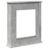 Kaminumrandung Betongrau 75x20x87,5 cm - Moderne Holzwerkstoff Ummantelung für Kamine & Holzöfen - Langlebig und Stilsicher