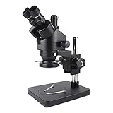 ASHBV Professionelles Mikroskop Simul Focal Industrielles Trinokular-Stereomikroskop, Digitale Vergrößerung, Kontinuierlicher Zoom 7X – 45X, for Telefonreparatur, Löten