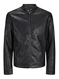 JACK & JONES JJEDYLAN CLEAN PU Jacket NOOS 12261195,Schwarz,L