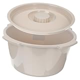 ZUNOXAZ Dicker Kunststoff bettpfanne mit Deckel Auslaufsicher Geruchsisolierend Rutschfest für Senioren Schwangere und Erwachsene Hygienischer Toiletteneimer für Zuhause