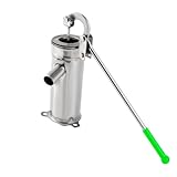 Handpumpe Wasser Schwengelpumpe Wasserpumpe Handpumpe Saugpumpe aus Edelstahl 8m Förderhöhe mit Ersatzteilen und Wasserstoppplatte für Garten, Teiche, Parks