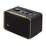 JBL Authentics 200 Smart Home Lautsprecher – 70er Jahre Retro-Design Bluetooth Box – Mit Quadrex Grill, Google Assistant, Alexa, AirPlay und JBL One App – Schwarz