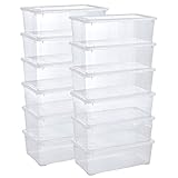 Grizzly Aufbewahrungsboxen 12 x 5 L mit Deckel transparent - Klarsichtboxen stapelbar mit Belüftung