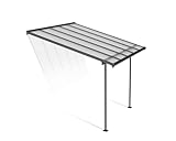 Canopia by Palram Terrassenüberdachung Alu Sierra 3X3.05 Polycarbonat Hohlkammerplatten Pergola 314 x 295 cm Grau zur Überdachung ihrer Terrasse