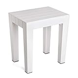 Tatay 4436501 Hocker Sitzbank Lombok, Polypropylen, BPA frei, Holz-Effekt, Anti-UVA-Schutz, Max 130KG, geeignet für Innen- und Außen 38x29x41cm. Weiße Farbe
