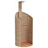 Vopese Garten Dusche Poly Rattan Beige - Freistehend, 100x100x241,5 cm, für Outdoor-Genuss Model368214