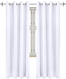 Utopia Bedding Verdunkelungsvorhänge mit Ösen für Schlafzimmer, 2 Paneele, solide, wärmeisoliert, Raumverdunkelung und Geräuschreduzierung, Fenstervorhänge (weiß, 132 x 213 cm)
