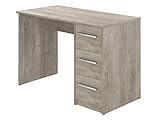 Amazon Basics Moderner Home-Office-Schreibtisch, Computertisch mit 3 Schubladen, einfacher Aufbau, 56 x 110 x 73,5 cm, Eiche