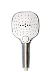 DURO LIMON Duschkopf Wassersparend – Massage Duschbrause mit Starkem Strahl – Verstellbarer Brausekopf Dusche mit 3 Strahlarten, Groß, Ohne Schlauch, Chrom