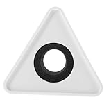 DIYEAH Dreieckige Mikrofon Logo Flagge aus Weißem Abs Kunststoff Tragbares Interview Mikrofon Schild mit Großem Logo Bereich Selbstklebbar oder Gravierbar Geeignet für Professionelle