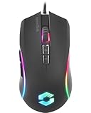 SPEEDLINK ZAVOS Gaming Mouse – Gaming Maus mit Kabel, mehrfarbige LED Beleuchtung, 5 Tasten PC Maus kabelgebunden, DPI-Schalter bis 6400dpi, gummierte Oberfläche, ummanteltes Kabel, schwarz