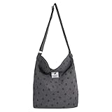 Jiliyote Cord Umhängetasche Damen Groß - Schultertasche Mit Reißverschluss, Cordtasche, Beuteltasche für Mädchen, Schule, Uni, Einkauf, Büro